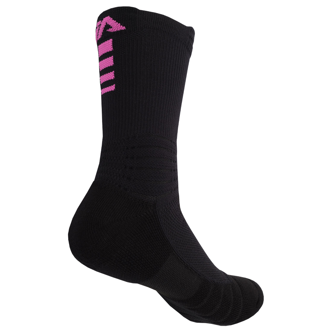iAthletic Elite Performance Socks - Black/Black/Pink