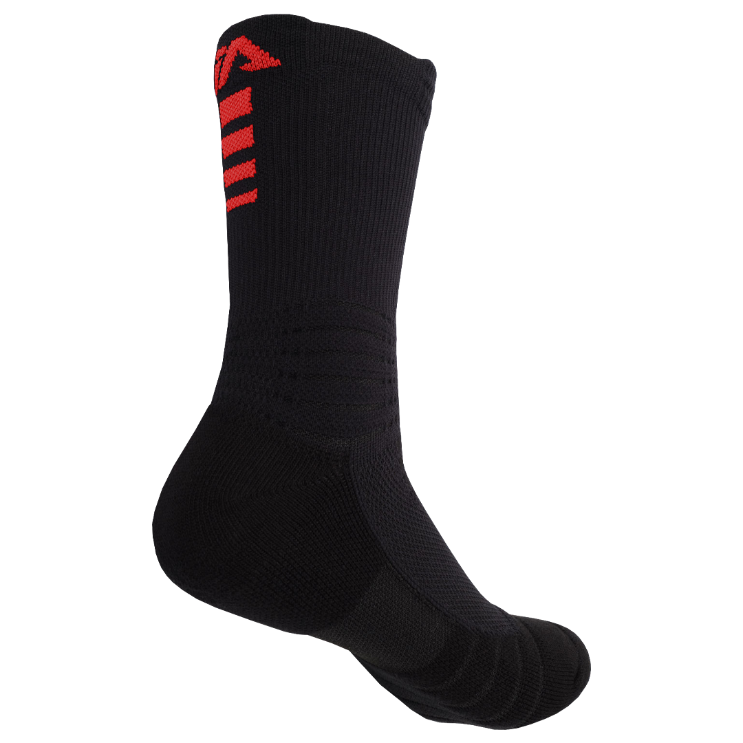 iAthletic Elite Performance Socks - Black/Black/Red