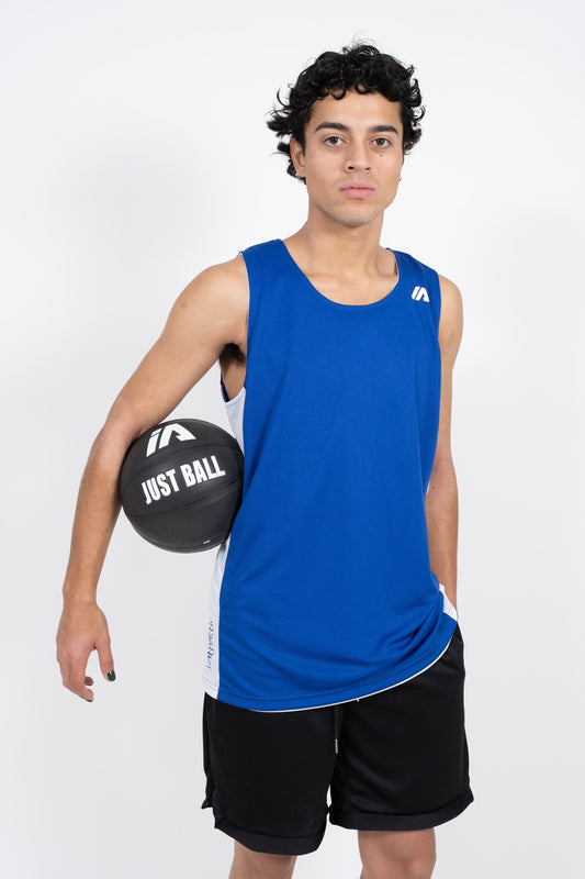 iAthletic Mens Training Reversible Singlet - Royal/White