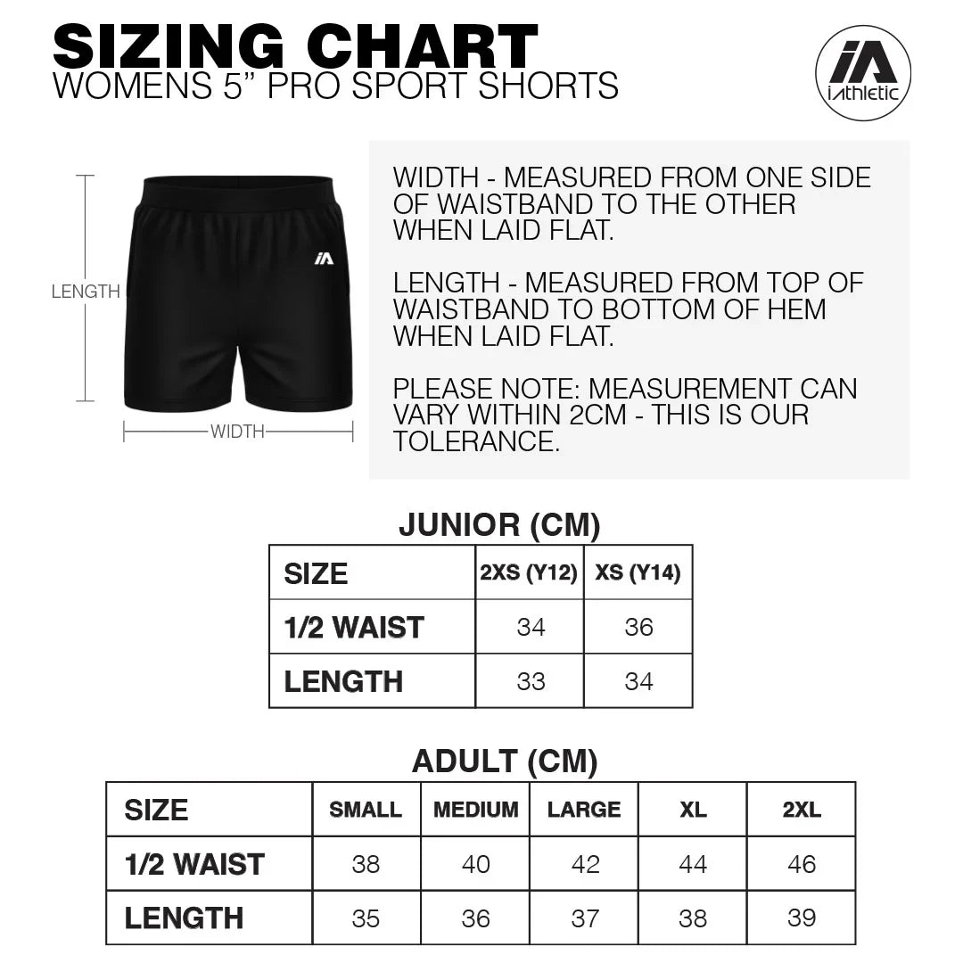 iAthletic Womens 5" Pro Sport Shorts - Black