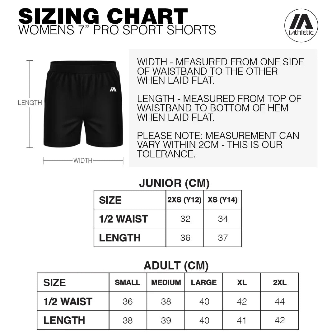 iAthletic Womens 7" Pro Sport Shorts - Black